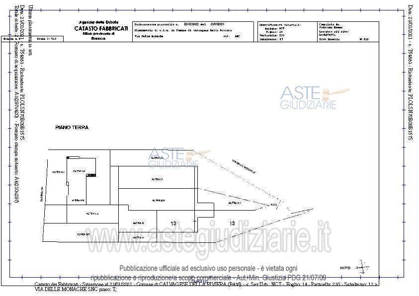 Planimetria del bene