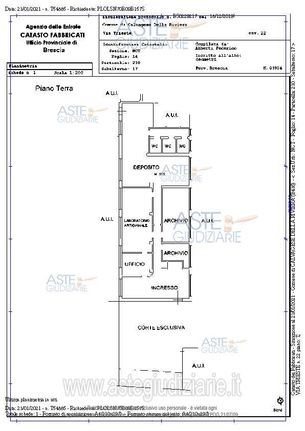 Planimetria del bene