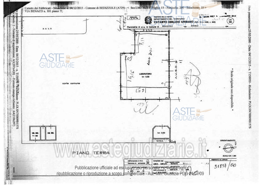 Planimetria del bene