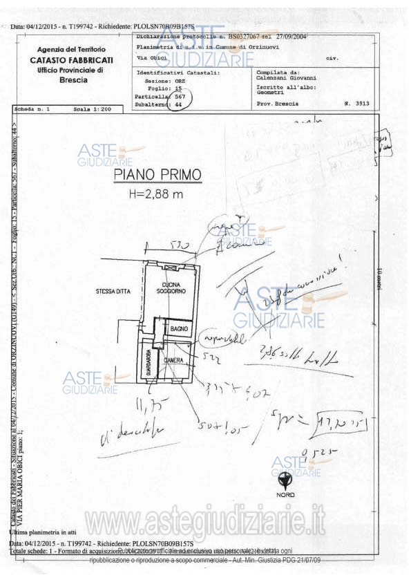 Planimetria del bene