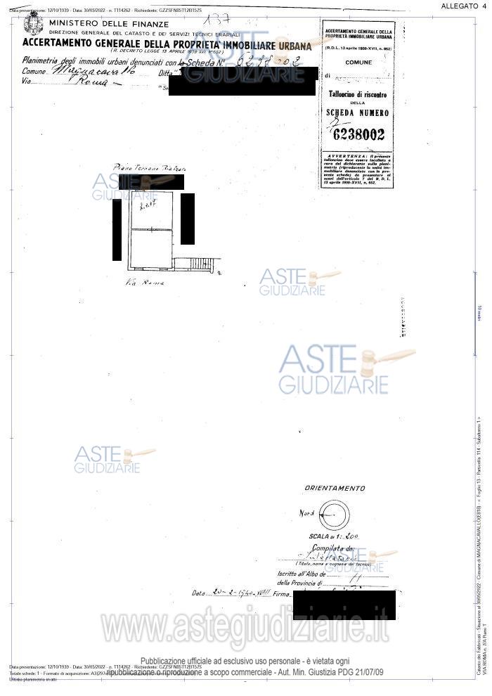 Planimetria del bene