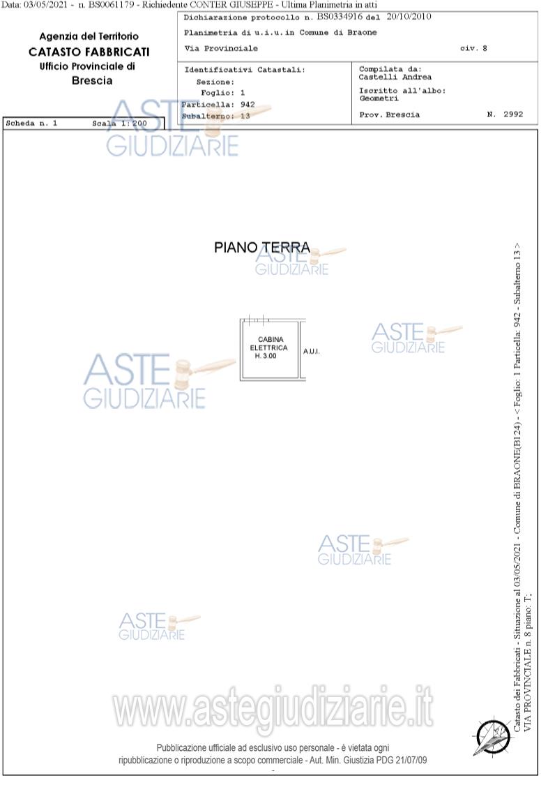 Planimetria del bene