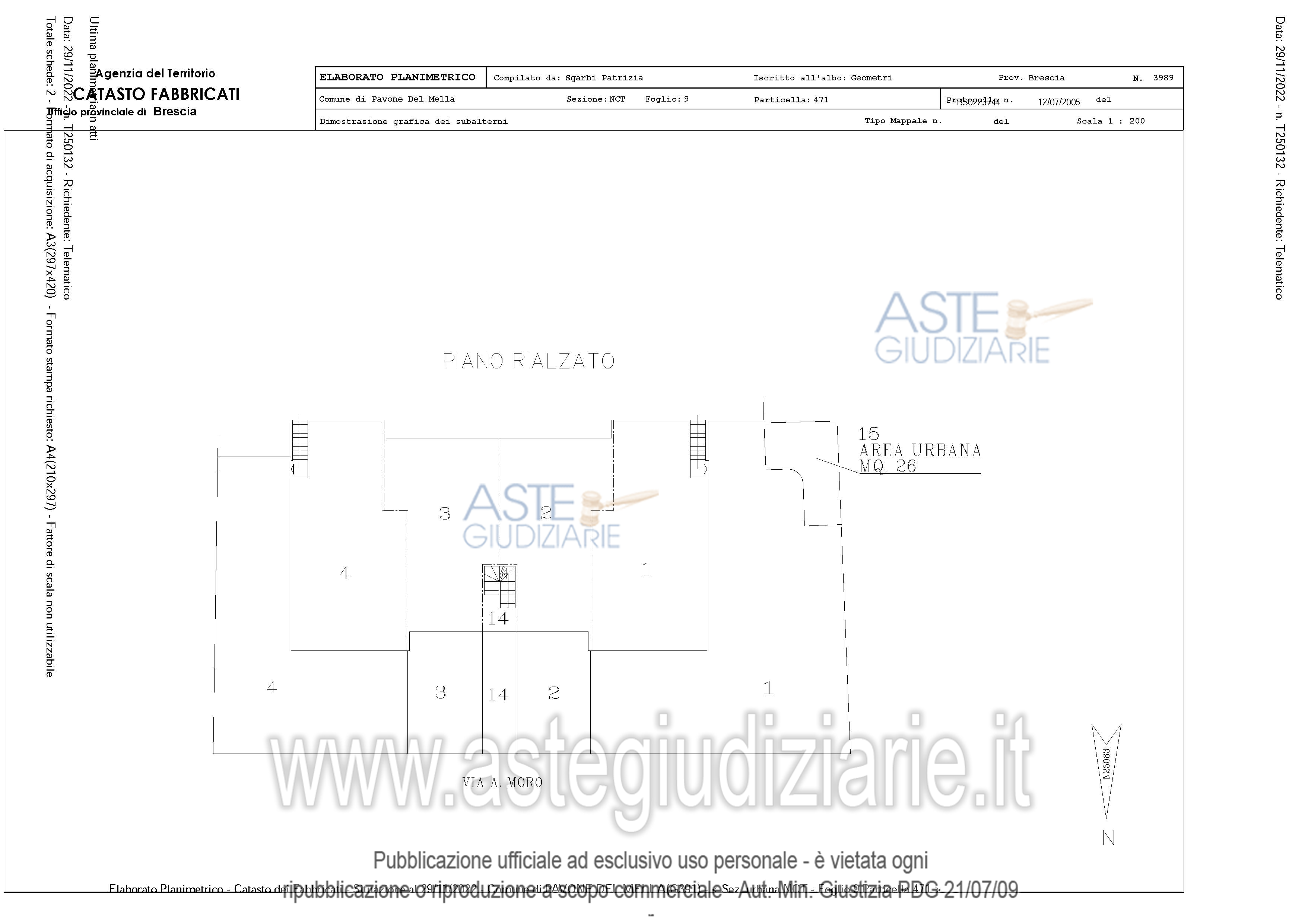 Planimetria del bene