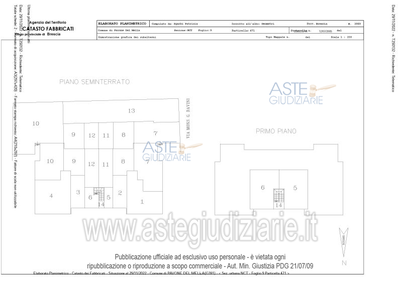 Planimetria del bene