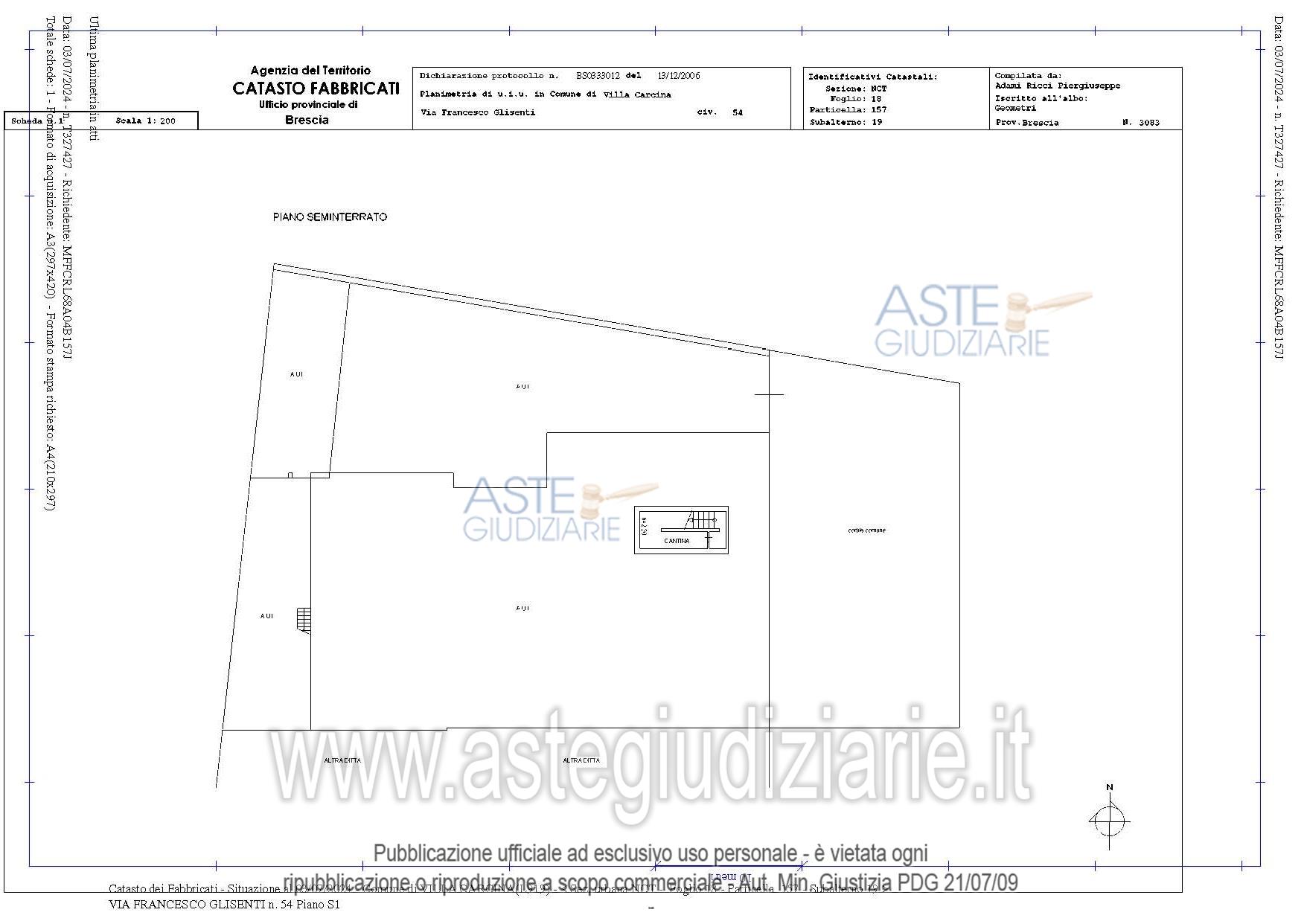 Planimetria del bene