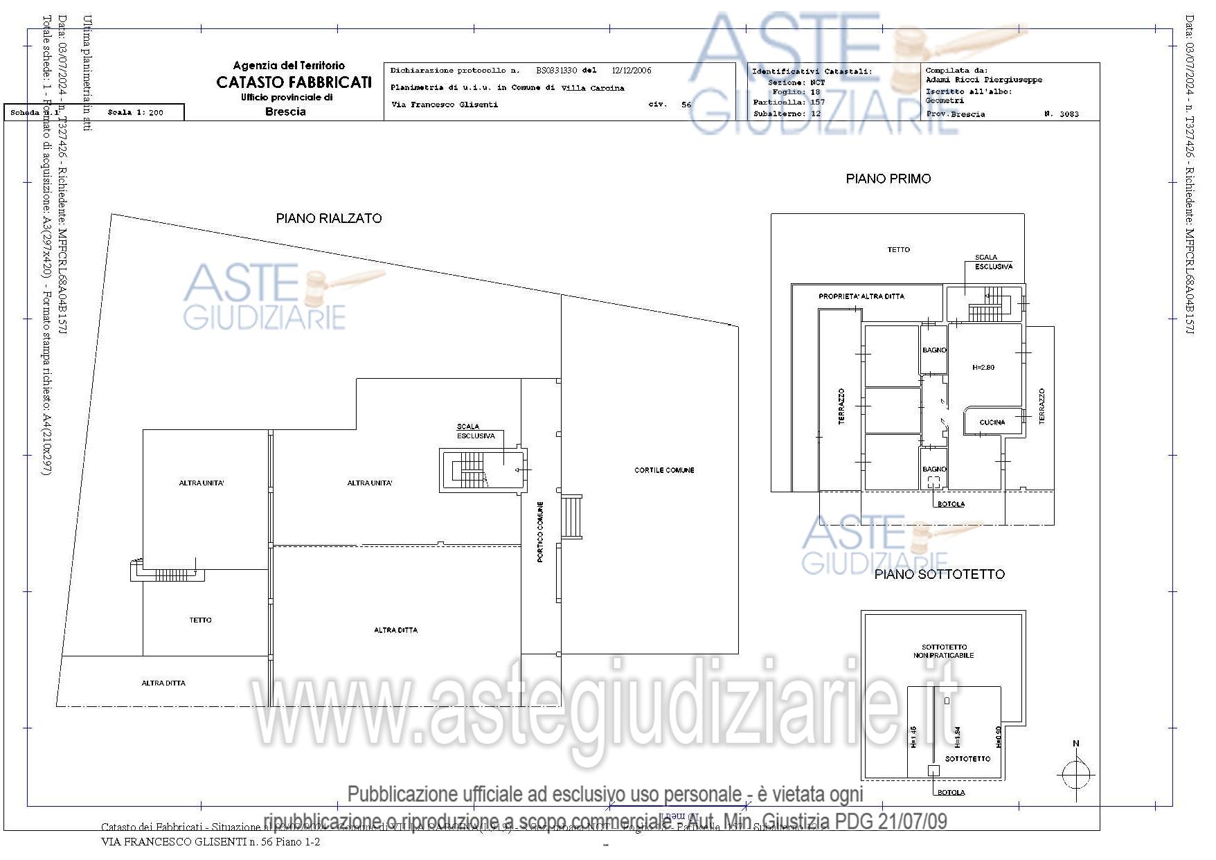 Planimetria del bene