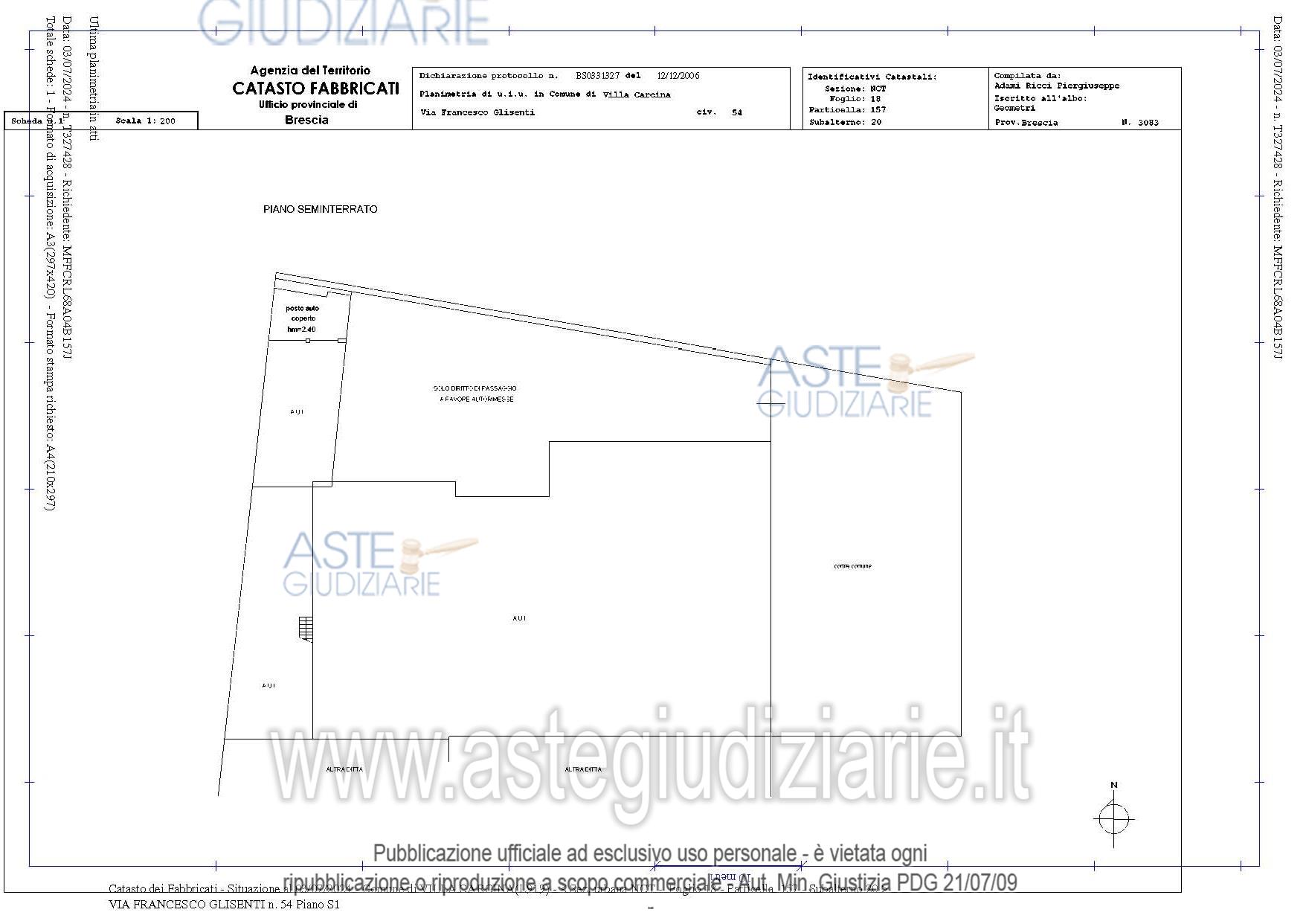 Planimetria del bene