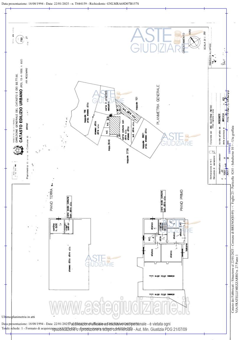 Planimetria del bene