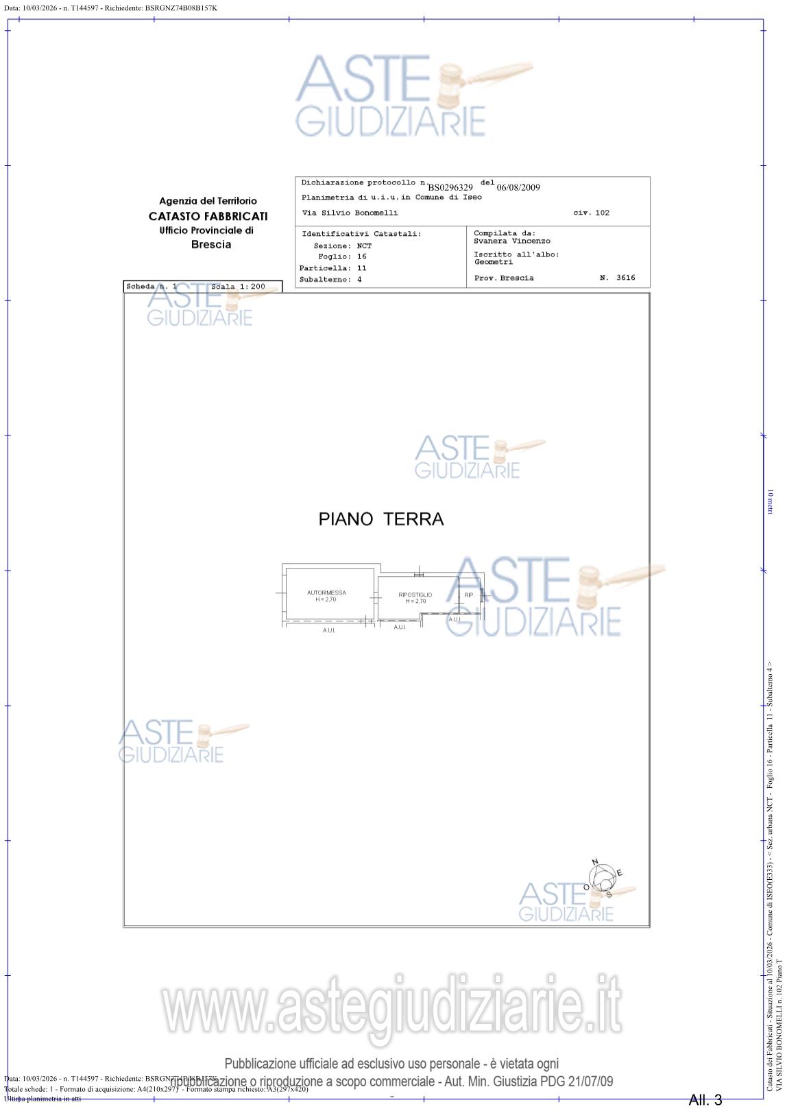 Planimetria del bene