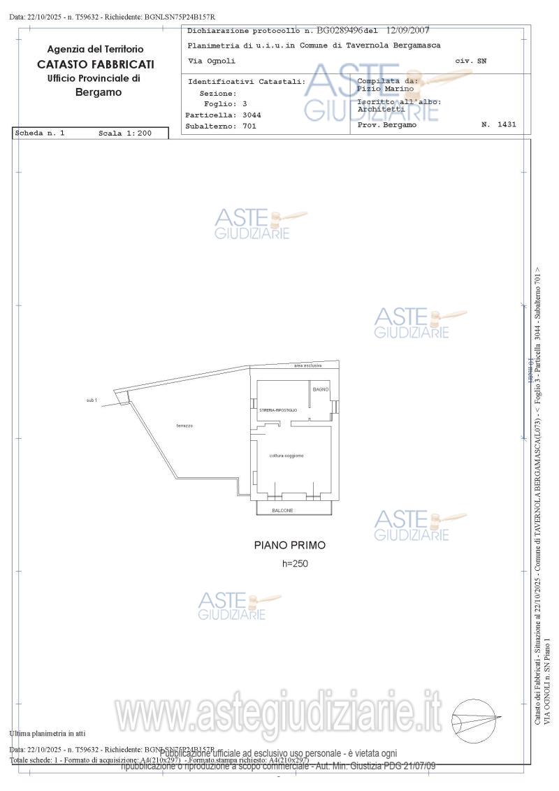 Planimetria del bene