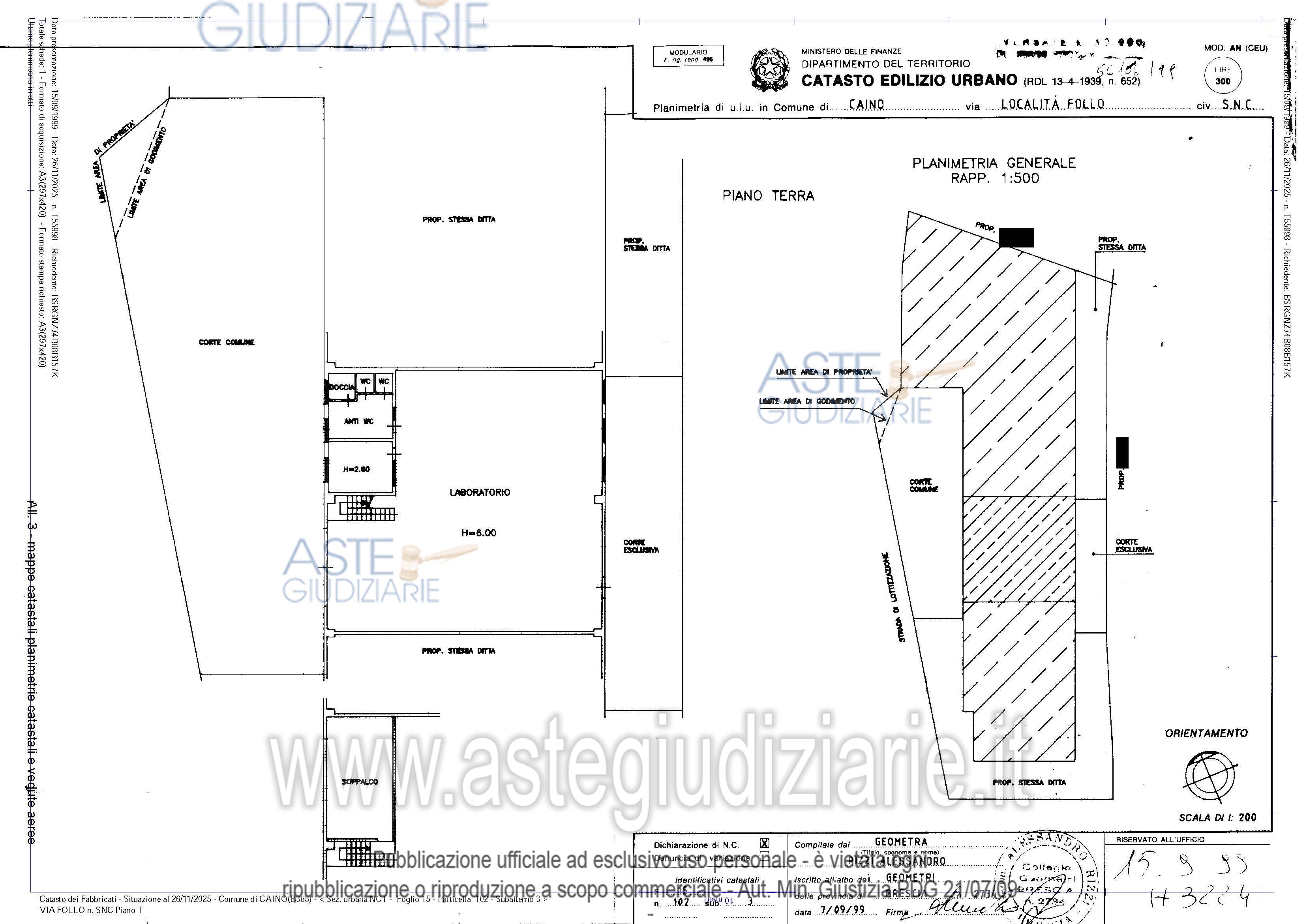 Planimetria del bene