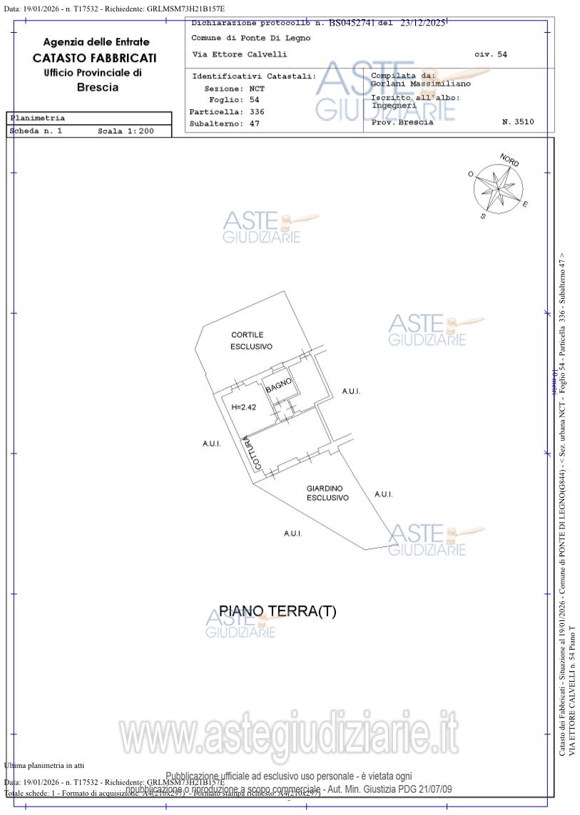 Planimetria del bene