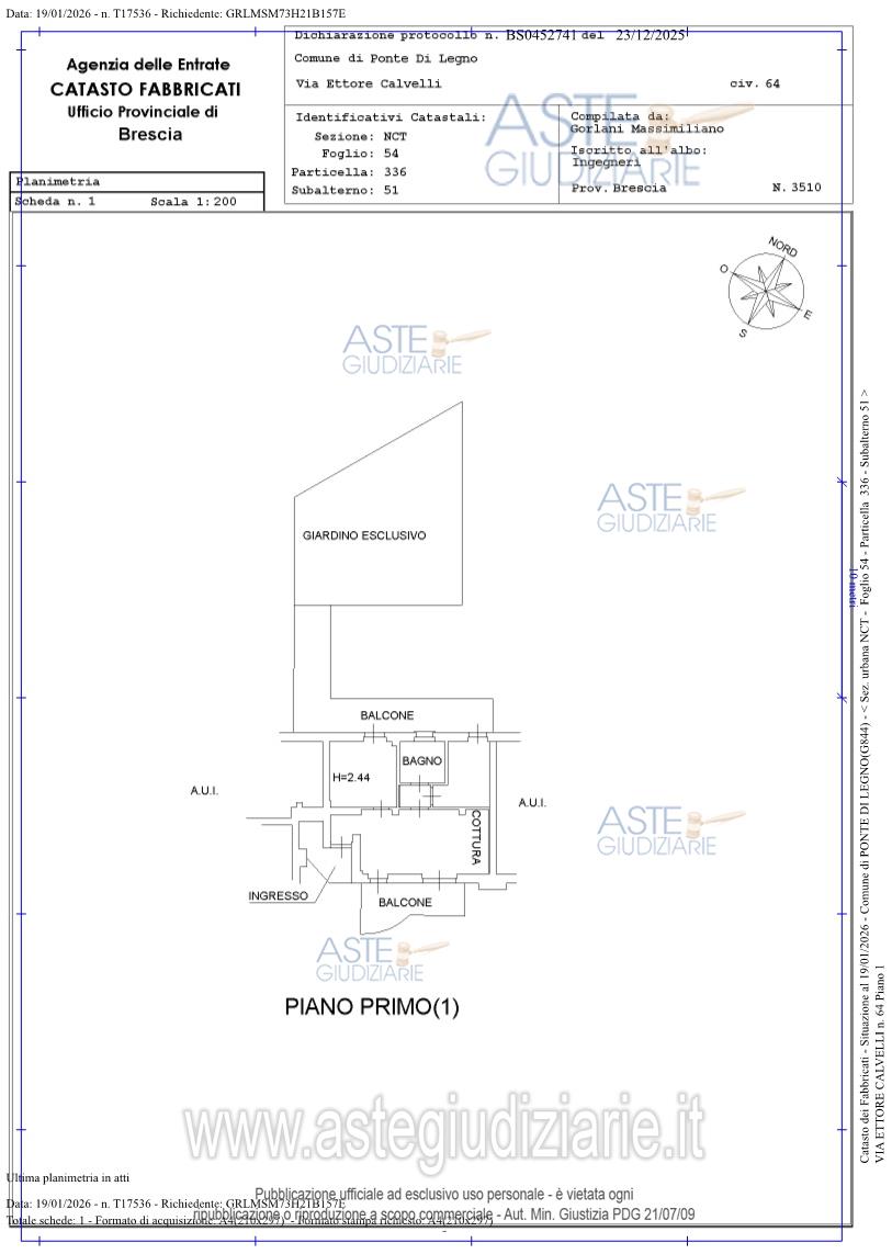 Planimetria del bene