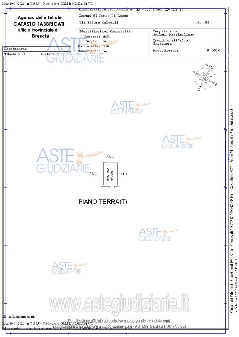 Planimetria del bene