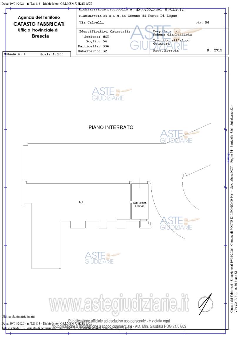 Planimetria del bene