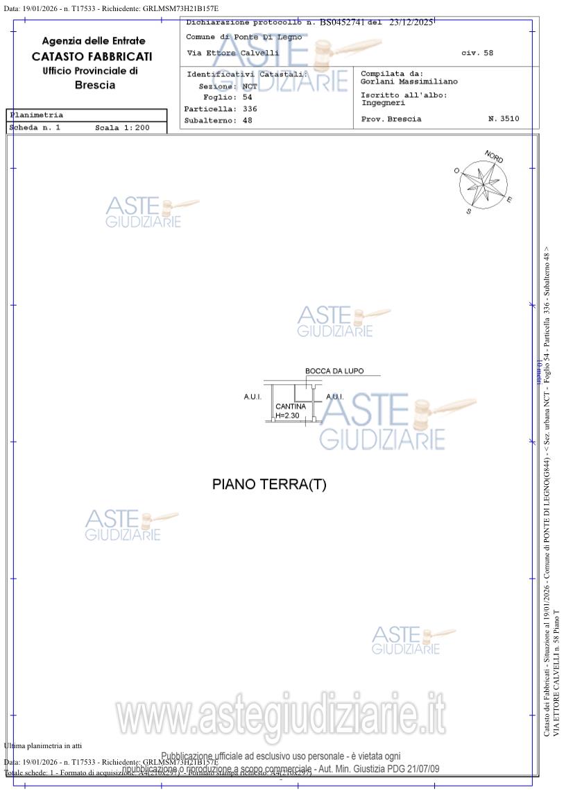 Planimetria del bene