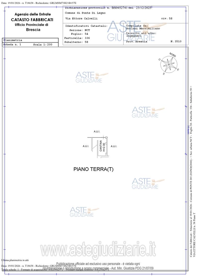 Planimetria del bene