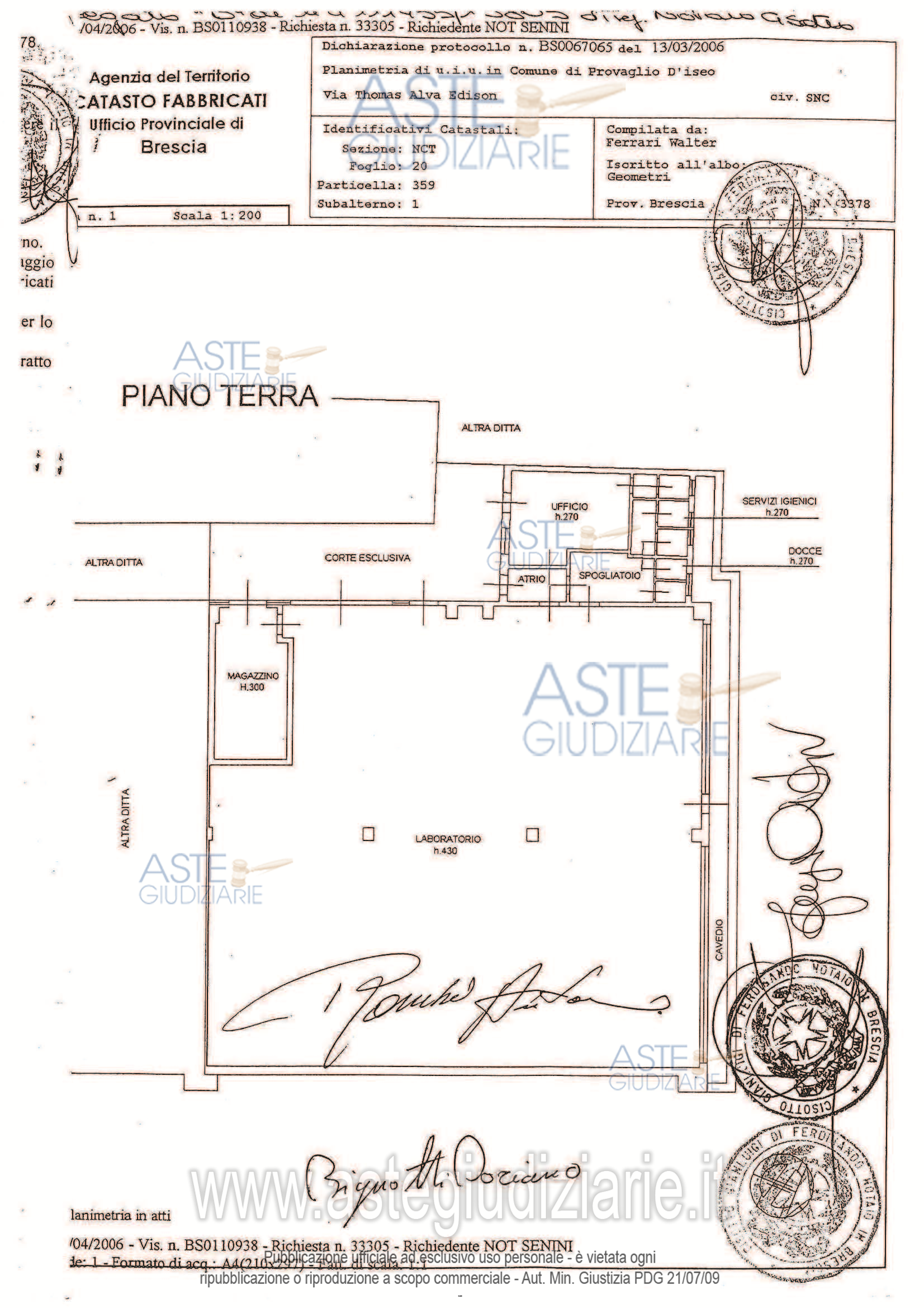 Planimetria del bene