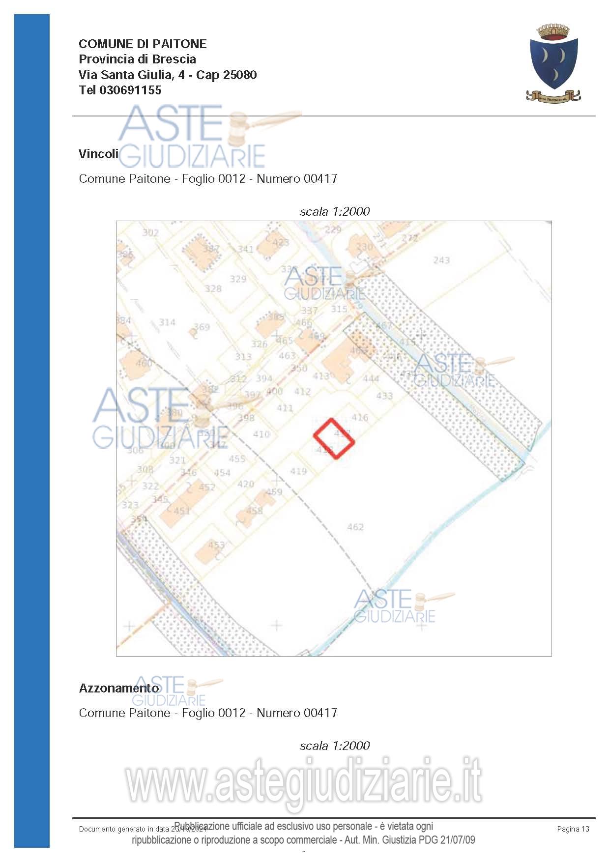 Planimetria del bene