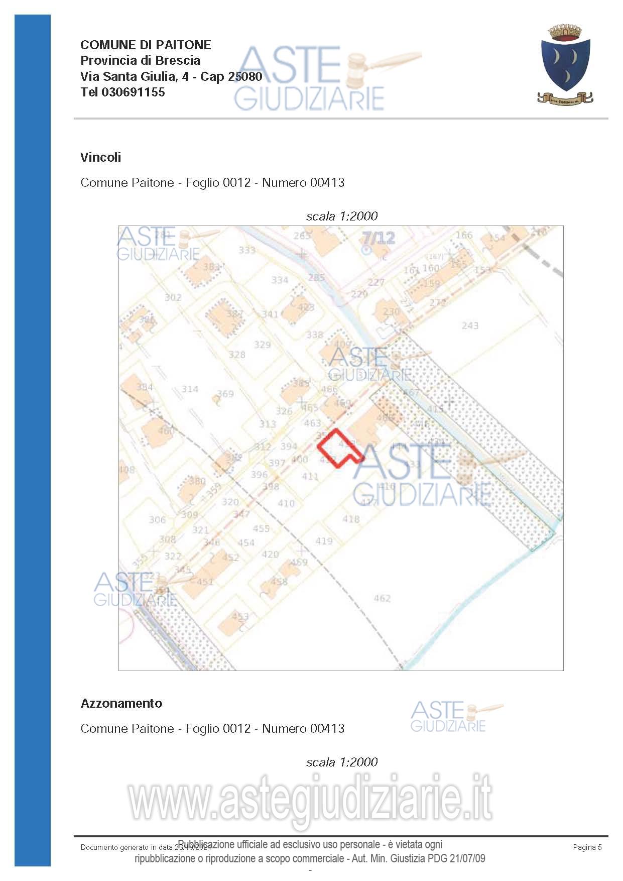 Planimetria del bene