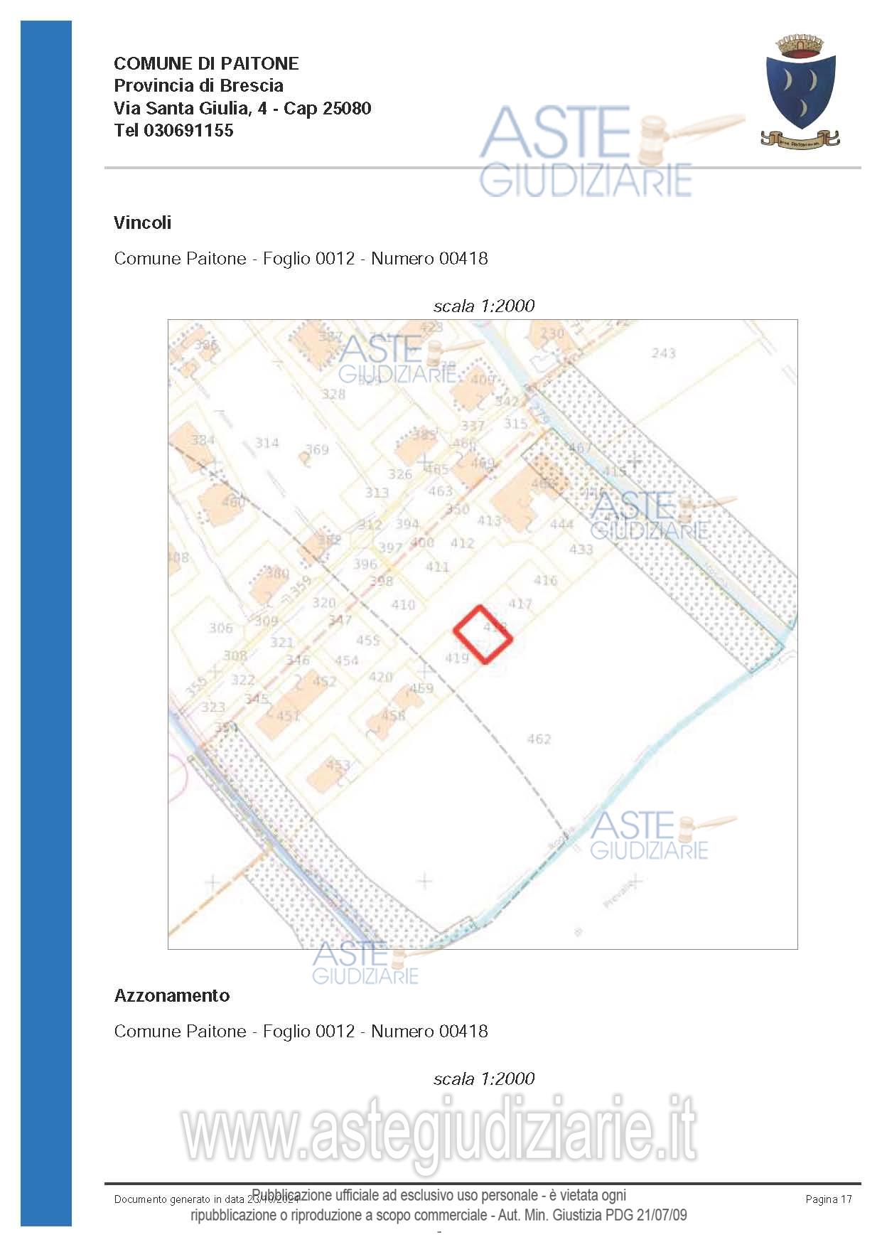 Planimetria del bene