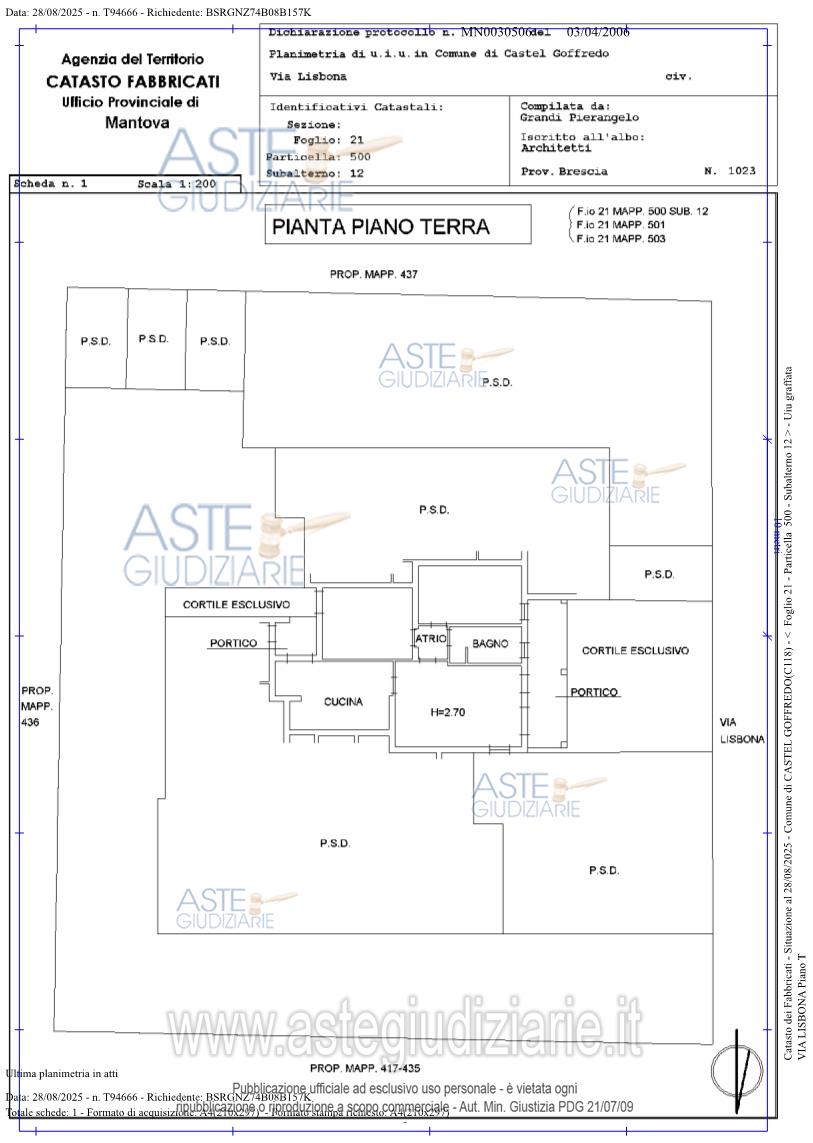 Planimetria del bene