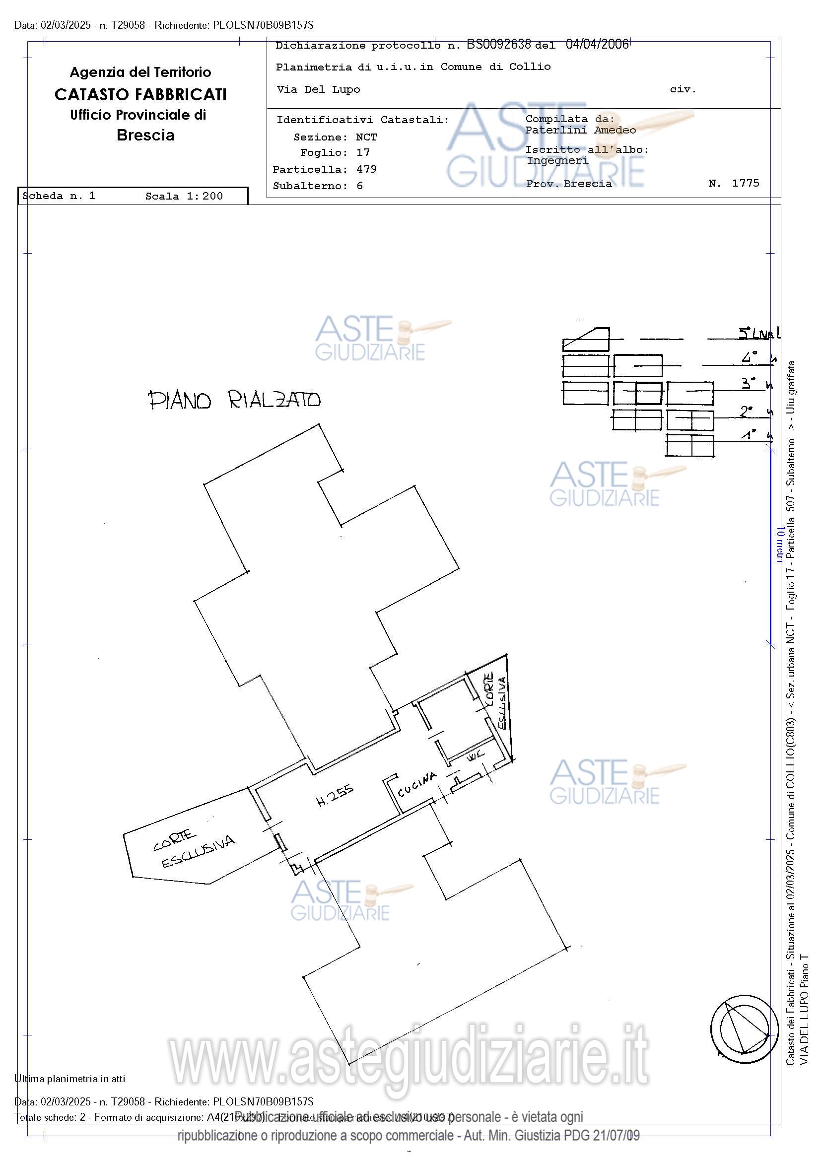 Planimetria del bene
