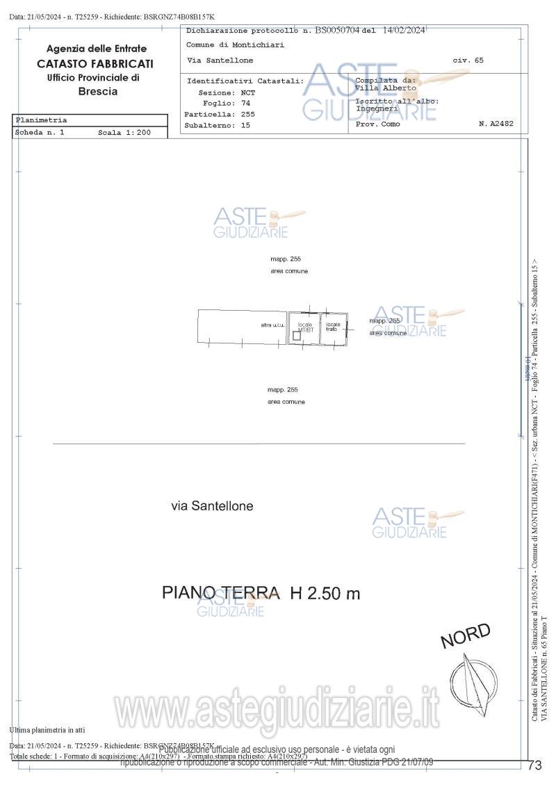 Planimetria del bene