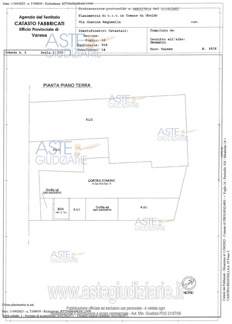 Planimetria del bene