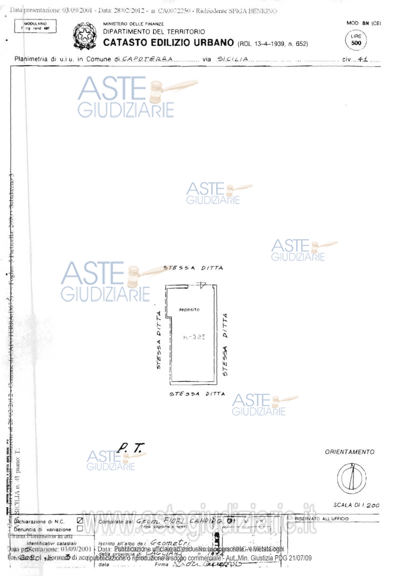 Planimetria del bene