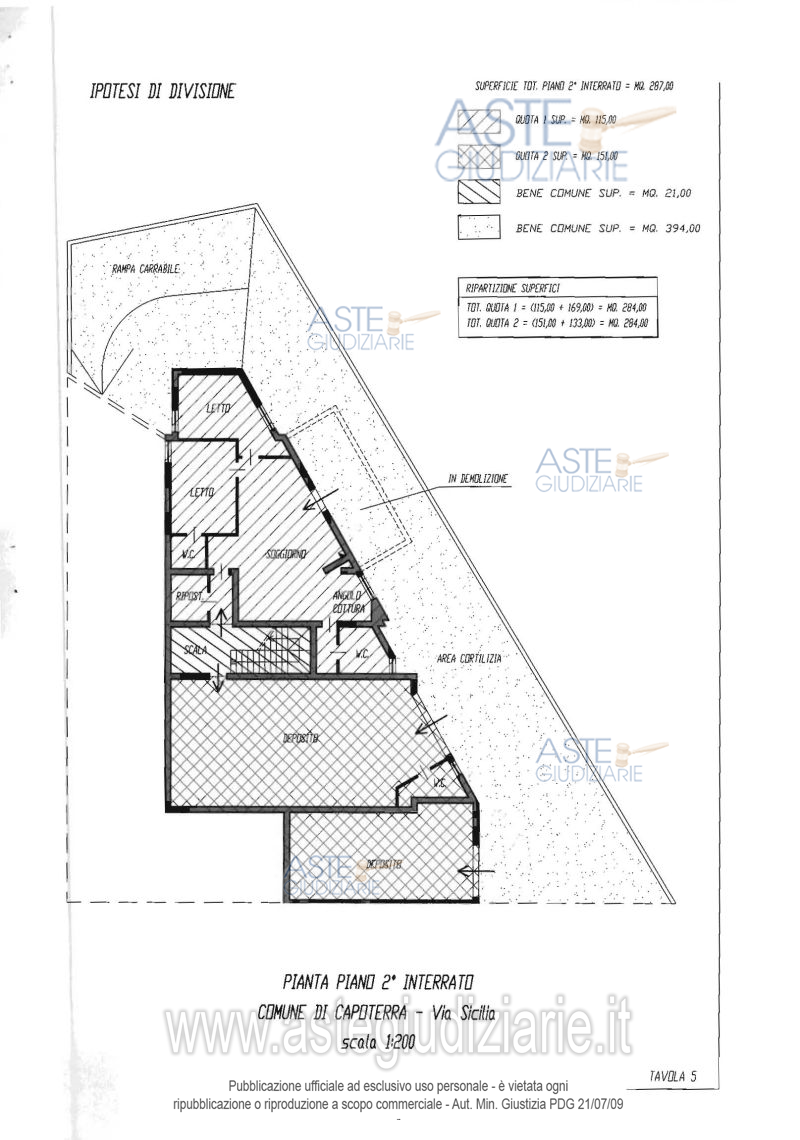 Planimetria del bene