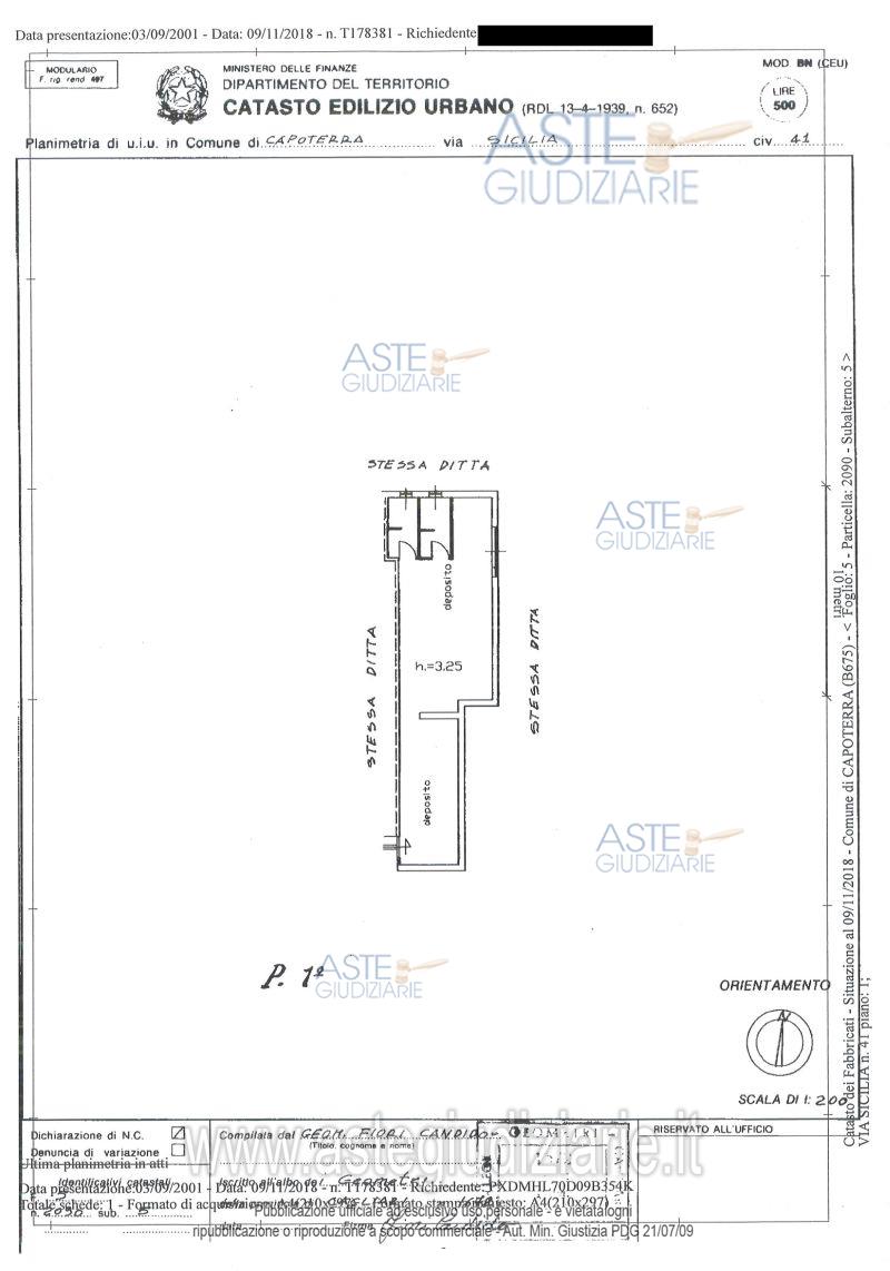 Planimetria del bene
