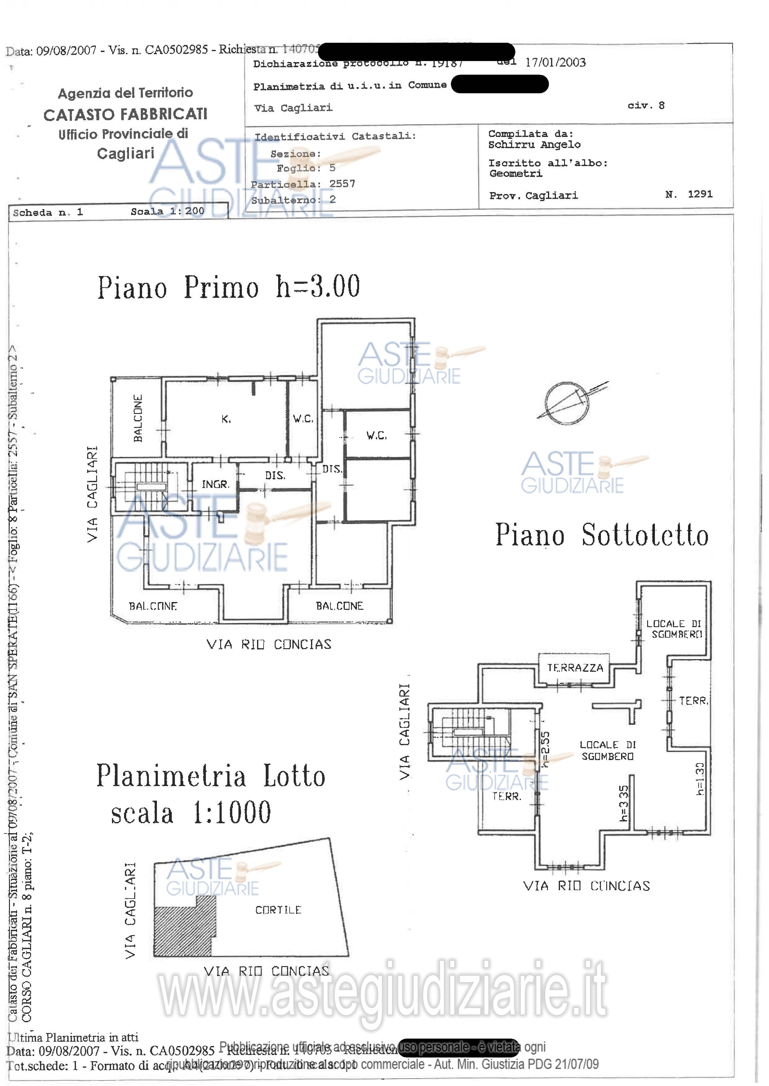 Planimetria del bene