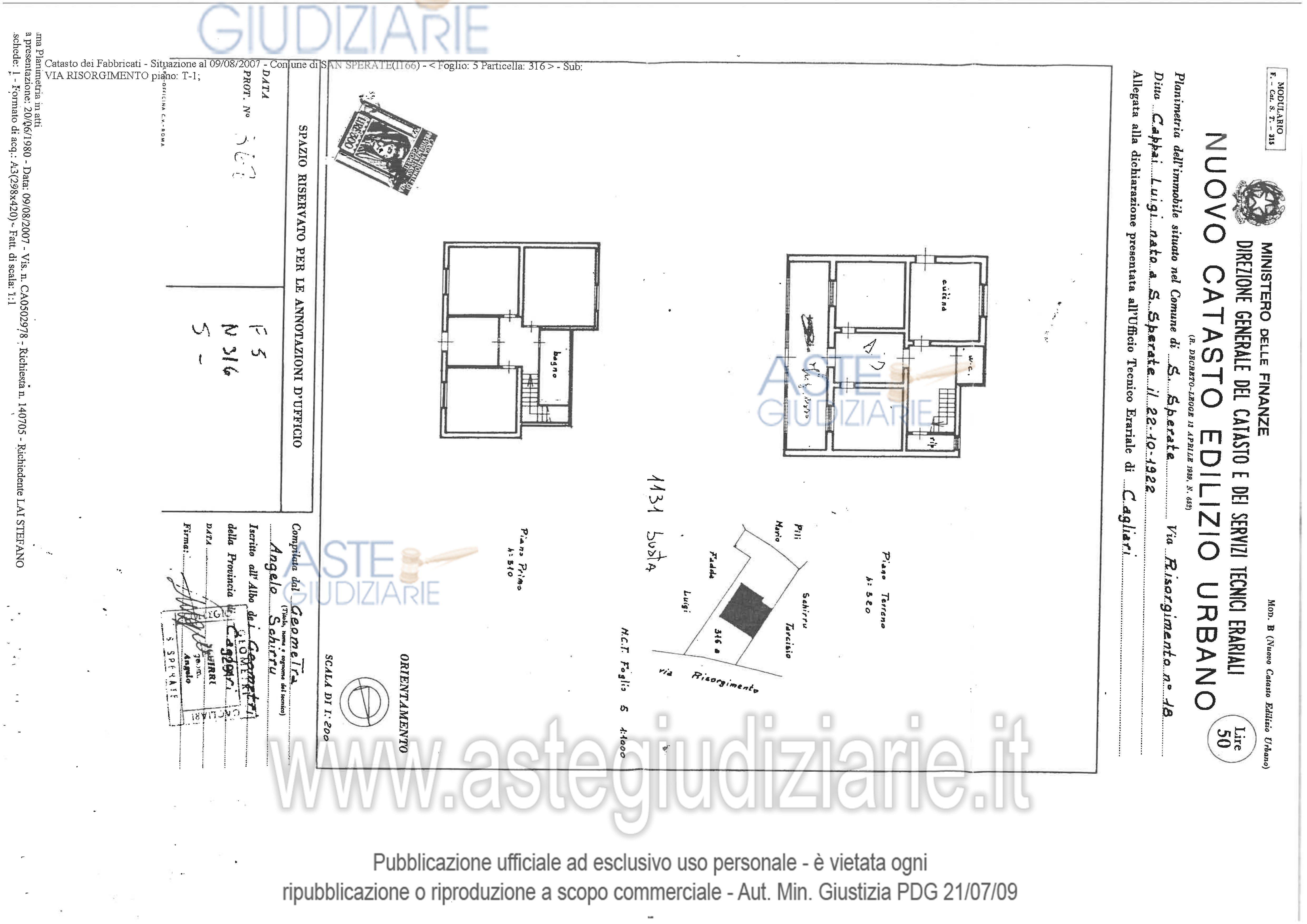 Planimetria del bene
