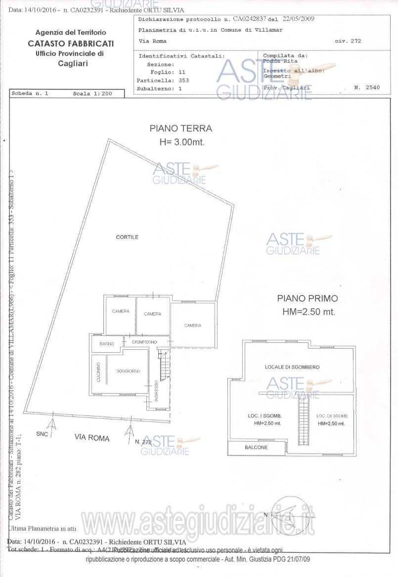 Planimetria del bene