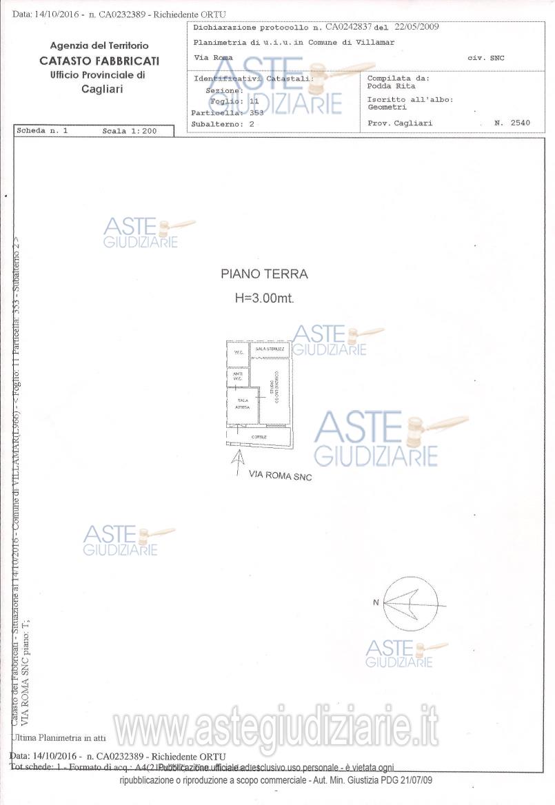 Planimetria del bene