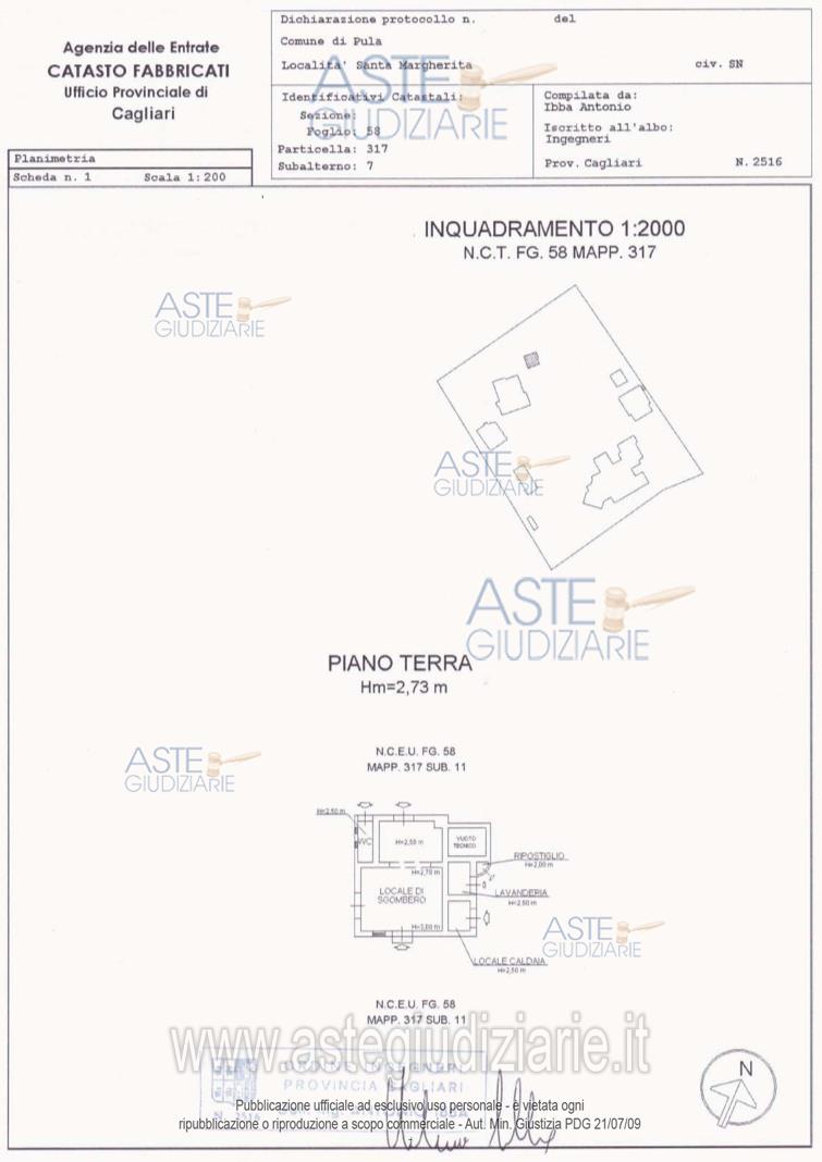 Planimetria del bene