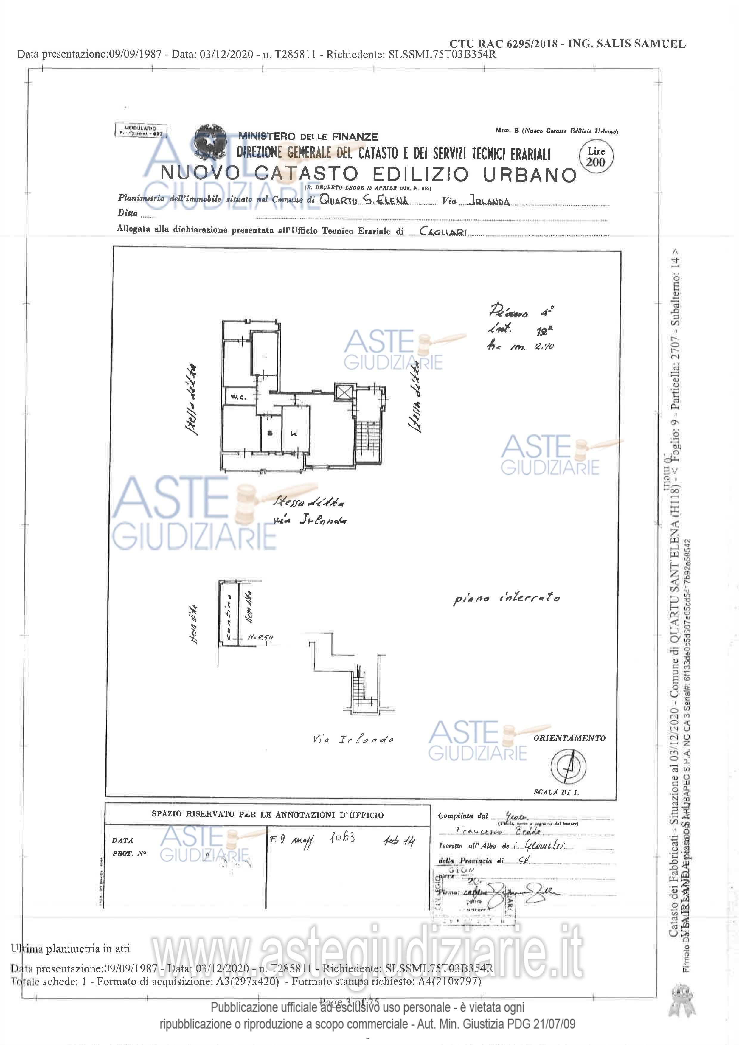 Planimetria del bene
