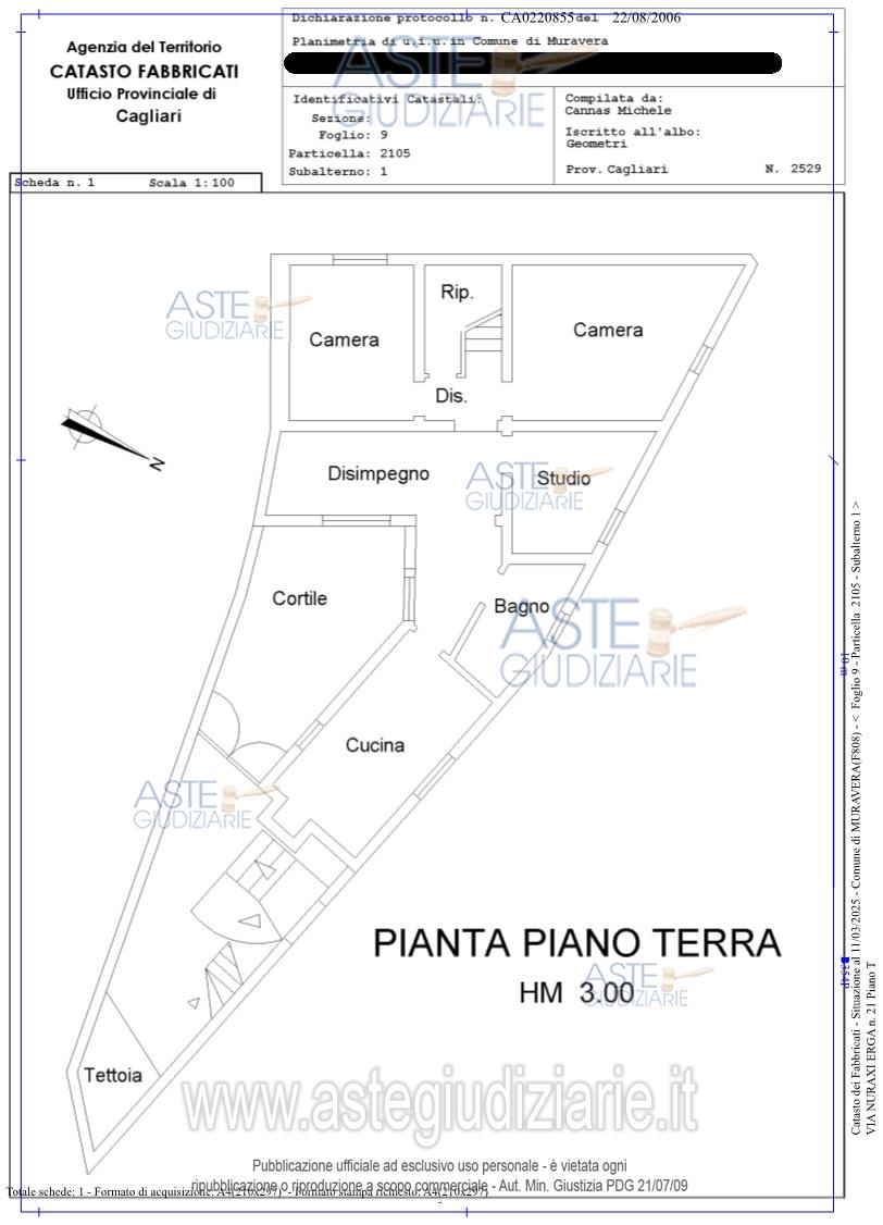 Planimetria del bene