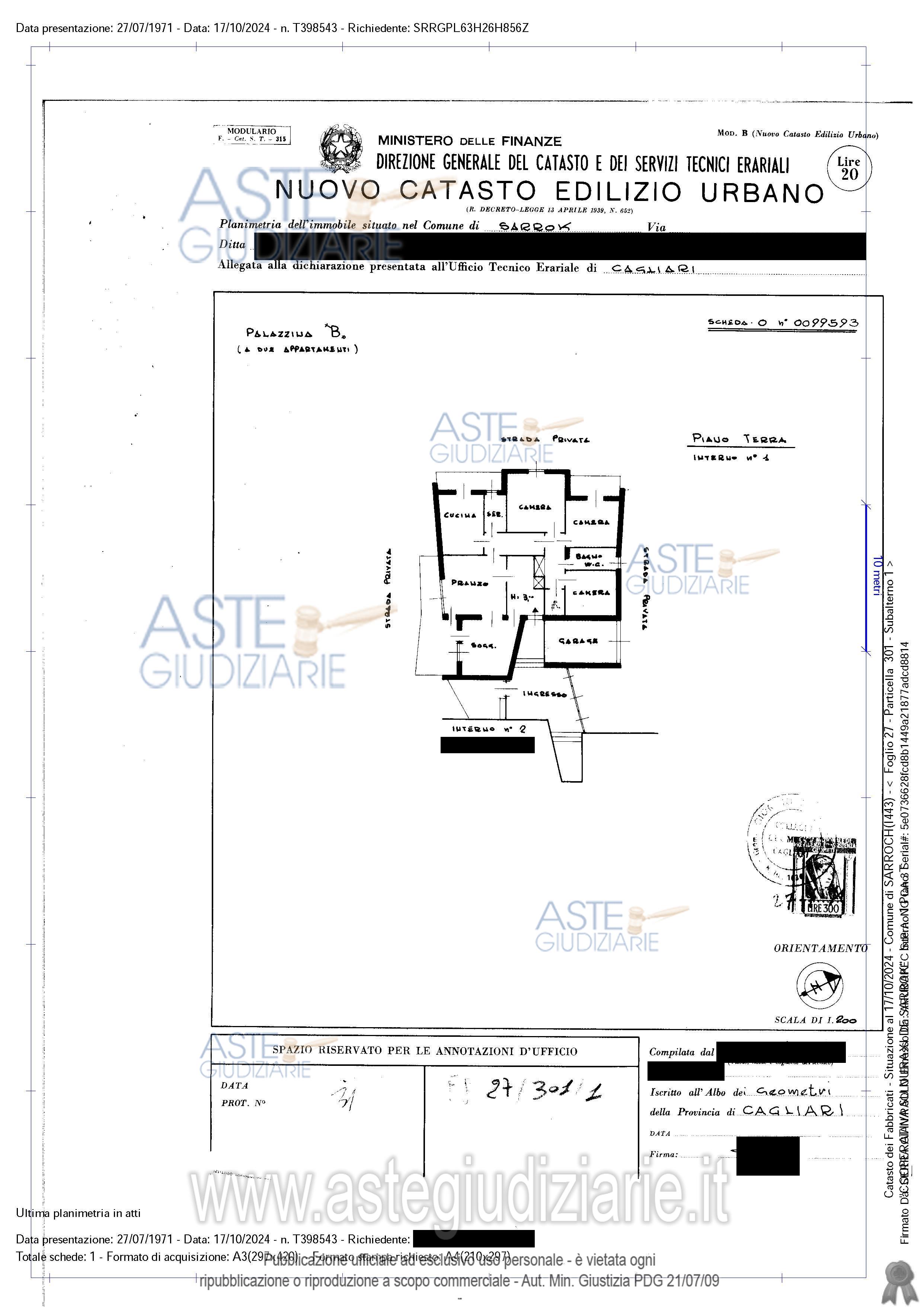 Planimetria del bene