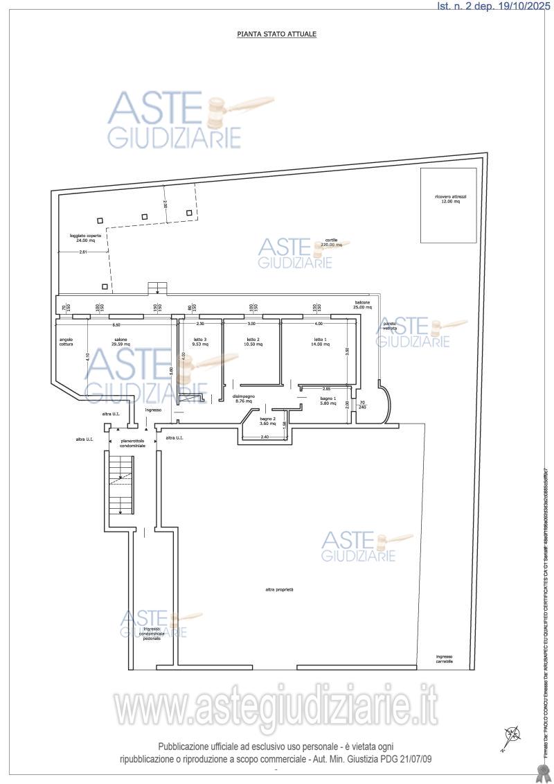 Planimetria del bene