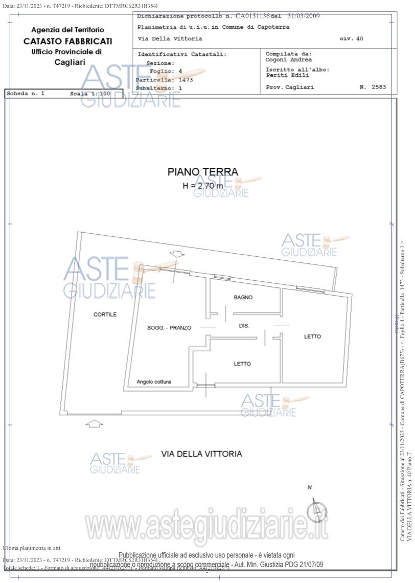 Planimetria del bene