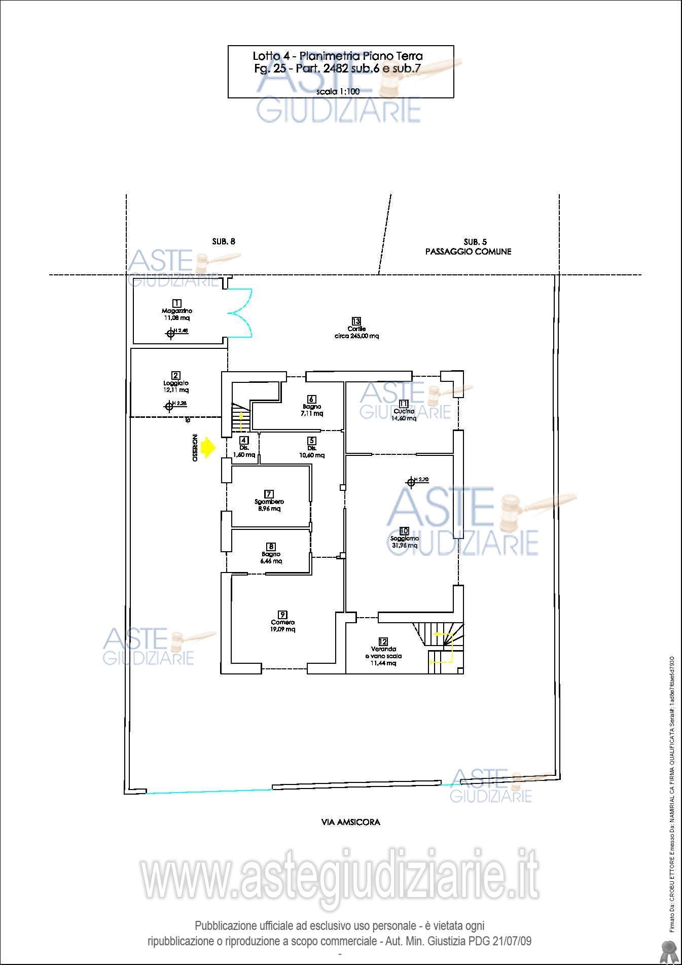 Planimetria del bene