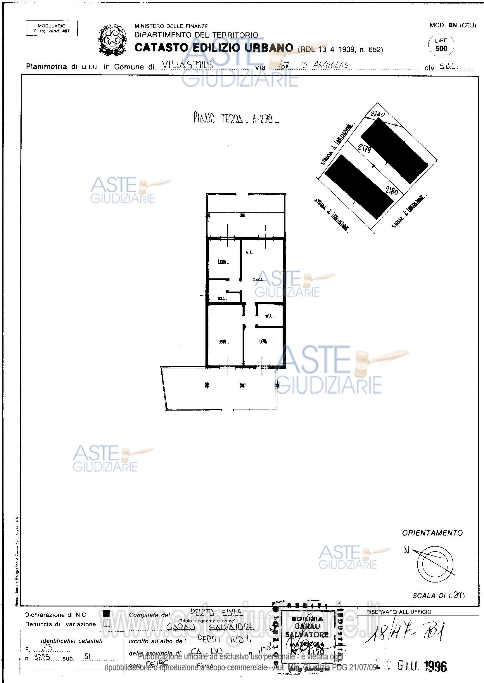 Planimetria del bene