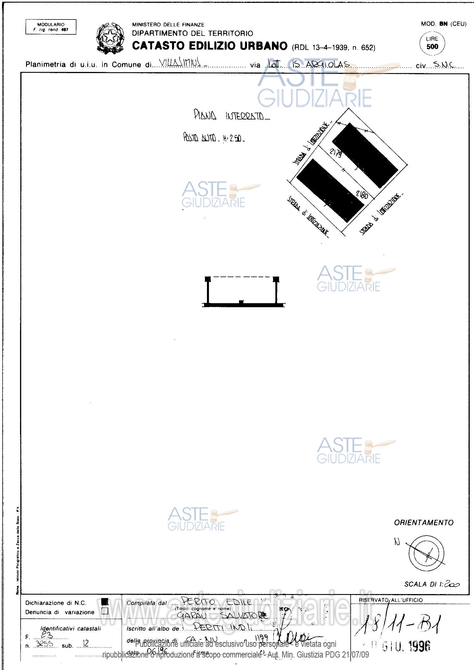 Planimetria del bene