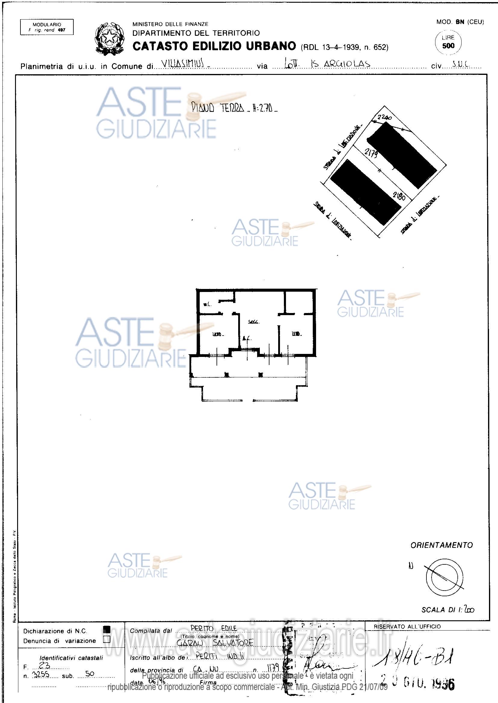 Planimetria del bene