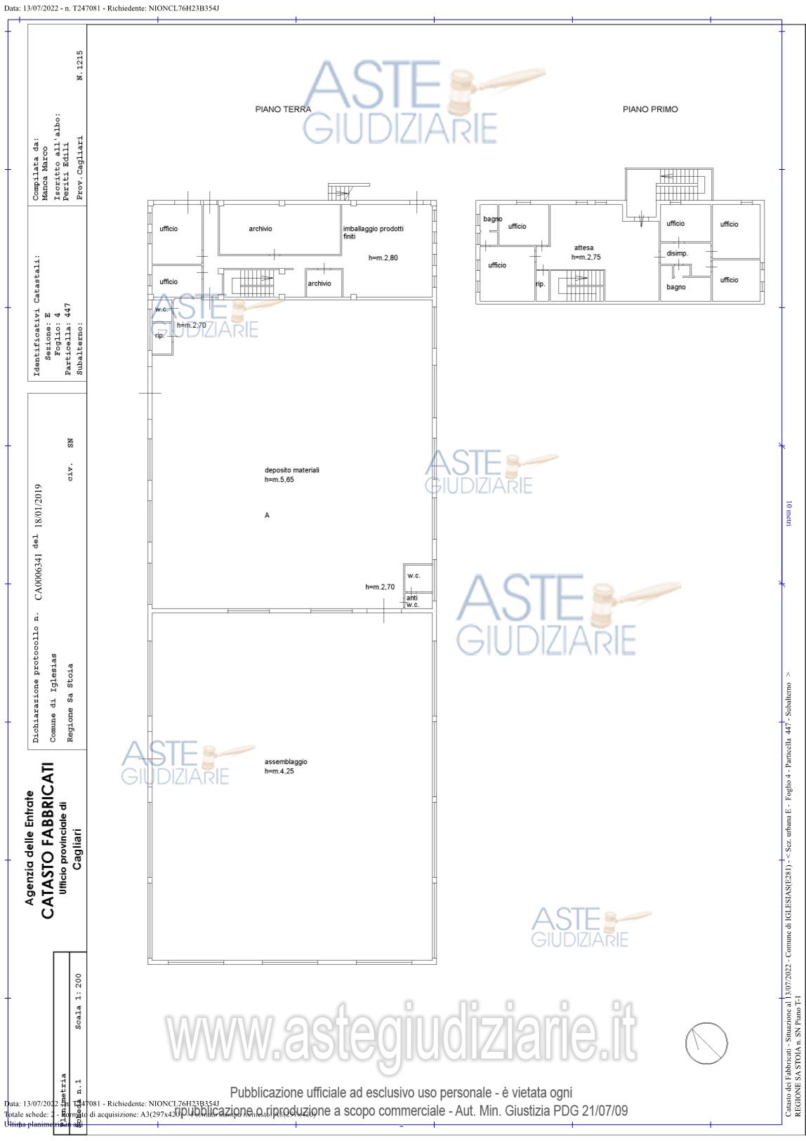 Planimetria del bene