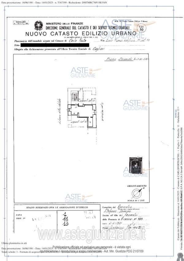 Planimetria del bene