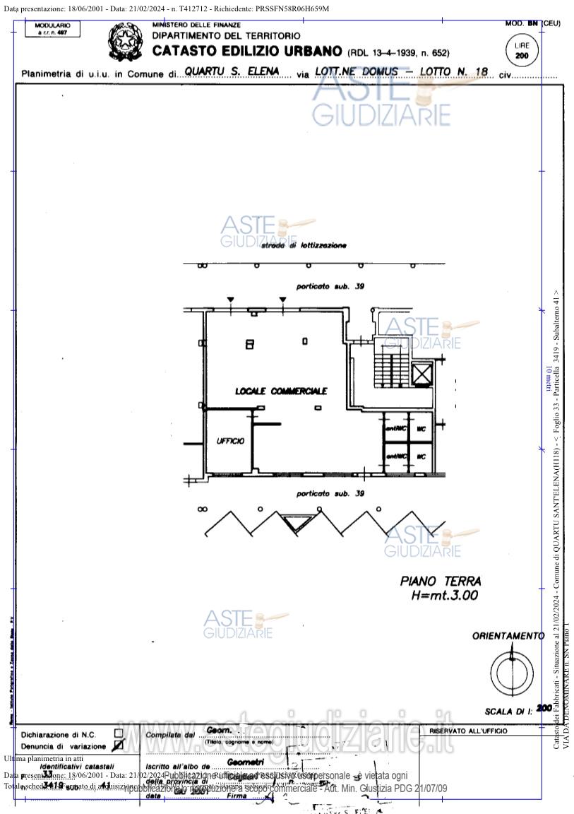 Planimetria del bene