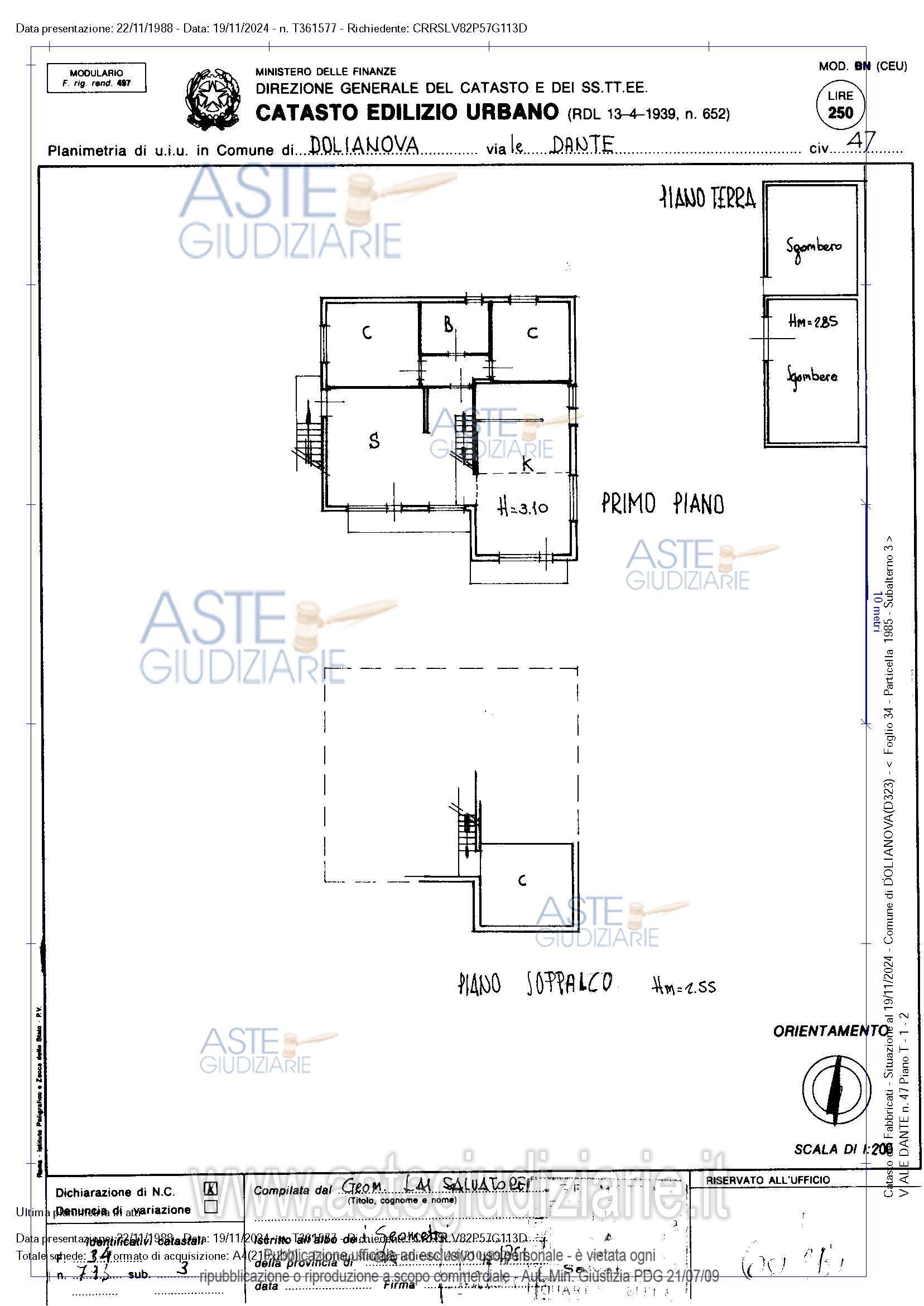 Planimetria del bene